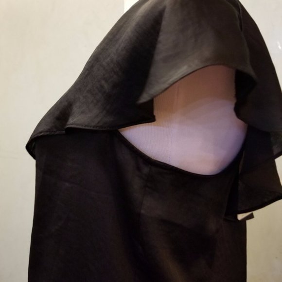 NWT Love,Fire black silky off the shoulder tank top women's size Medium (42) - Picture 3 of 9